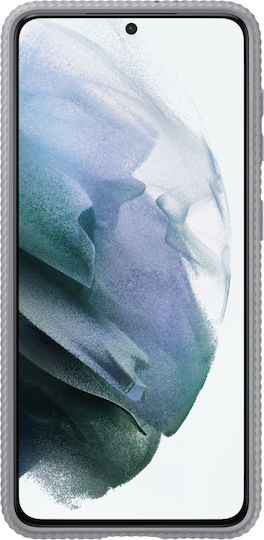 Samsung Schützende Stand Umschlag Rückseite Silikon Silber (Galaxy S21 5G)
