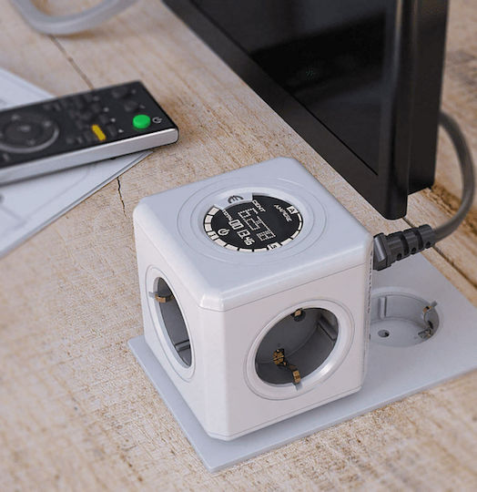 Allocacoc Extended Monitor PowerCube 4 Позиции с Превключвател и Кабел 1.5м Сив