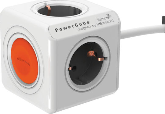Allocacoc PowerCube 4 Θέσεων με Τηλεχειριστήριο και Καλώδιο 1.5m Γκρι