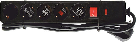 Eurolamp Power Strip with Surge Protection 5 Positions with Switch and Cable 1.5m
