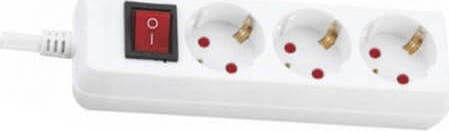 Eurolamp Power Strip 3 Positions with Switch and Cable 1.5m