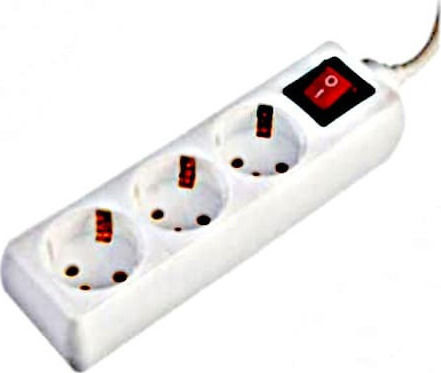 Eurolamp Power Strip 3 Positions with Switch and Cable 1.5m
