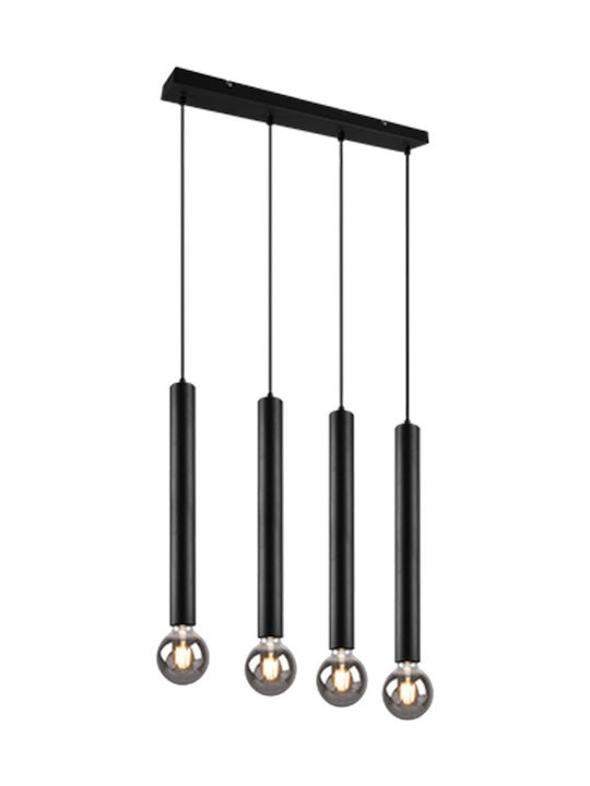 Trio Lighting Clermont Pendant Chandelier Rail for 4 Bulbs E27 Black