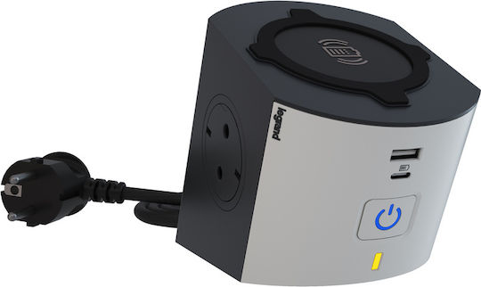 Legrand Bandă De Alimentare Corner Cu 2 Prize 1 Port USB-A 1 Port USB-C Comutator Și Cablu 2m