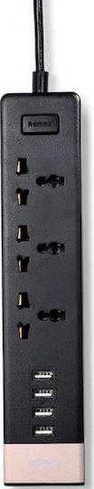 Remax RU-S2 Power Strip 3 Positions with 4 USB-A and Cable 2m