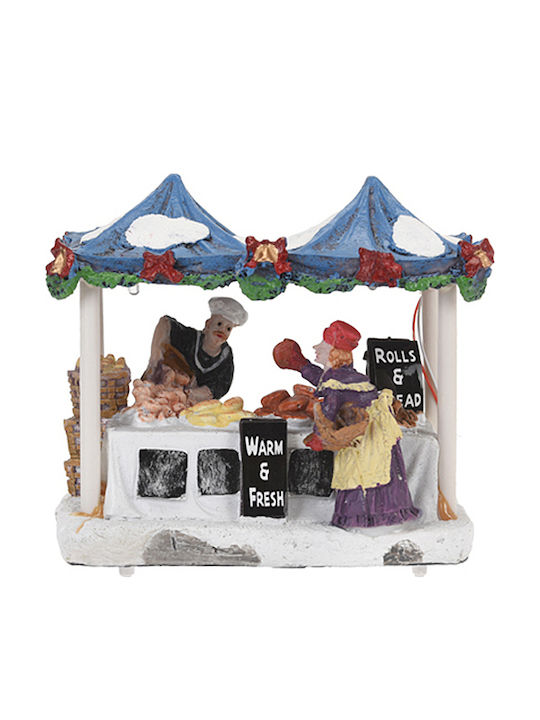 Zaros Christmas Illuminated Decorative Village with Battery with Music 12x10.5x7.5cm. (Μiscellaneous Designs)