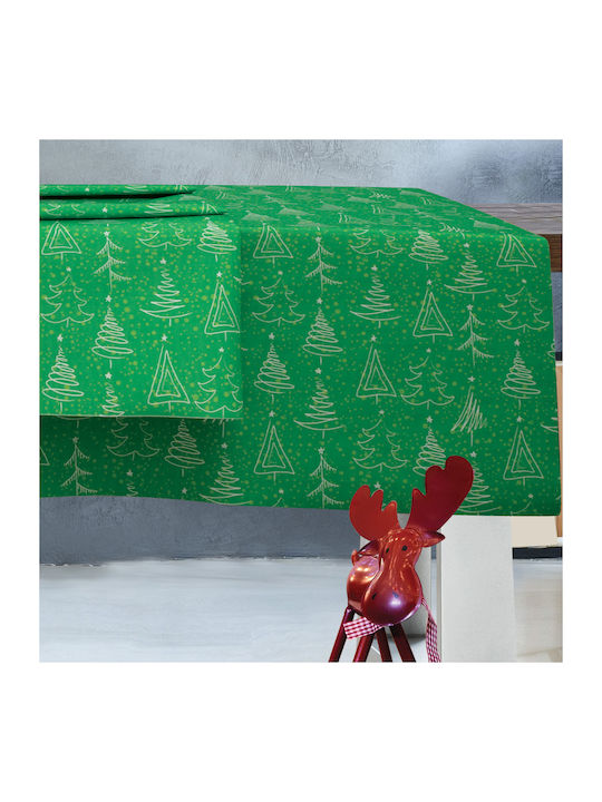 Das Home 0552 Ornament de Crăciun Față de masă Material textil Verde M140xL140cm 1buc