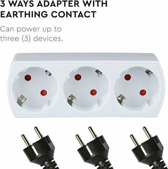 V-TAC T-Shaped Wall Plug 3 Positions