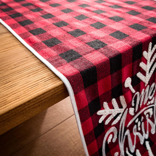 Gofis Home Weihnachtlich Tischtuch Läufer Stoff Rot L160xB40cm.