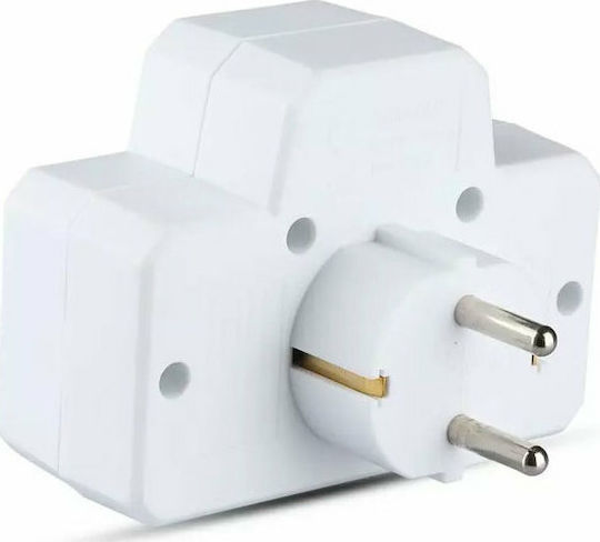 V-TAC T-Shaped Wall Plug 3 Positions with Switch