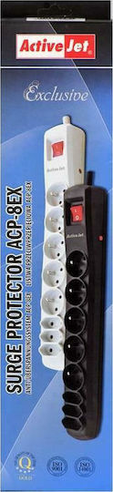 Active Jet APN-8G/1.5M-GR Πολύπριζο 8 Θέσεων με Διακόπτη και Καλώδιο 1.5m Γκρι