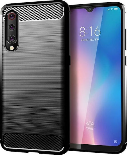Hurtel Carbon Back Cover Σιλικόνης Μαύρο (Xiaomi Mi A3)