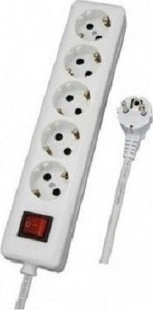 CHaralampidis Power Strip 5 Positions with Switch and Cable 1.8m