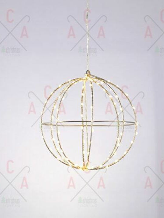 Aca Illuminated Christmas Metal Figure Ball Silver 20x20x20cm