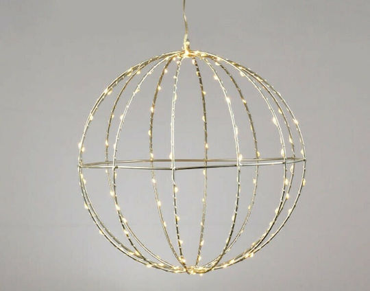 Aca Beleuchtet Weihnachtliche Metallisch Figur Kugel Silber 20x20x20cm