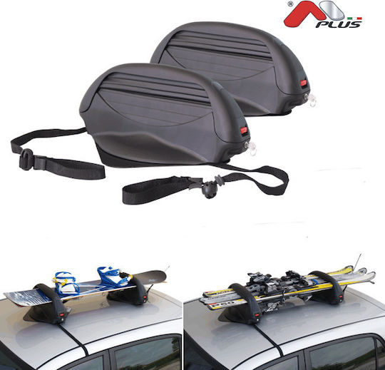 Menabo Aconcagua Bare și suporturi pentru schiuri auto Magnetice Din aluminiu Potrivite pentru 3 perechi de schiuri sau 2 plăci de snowboard