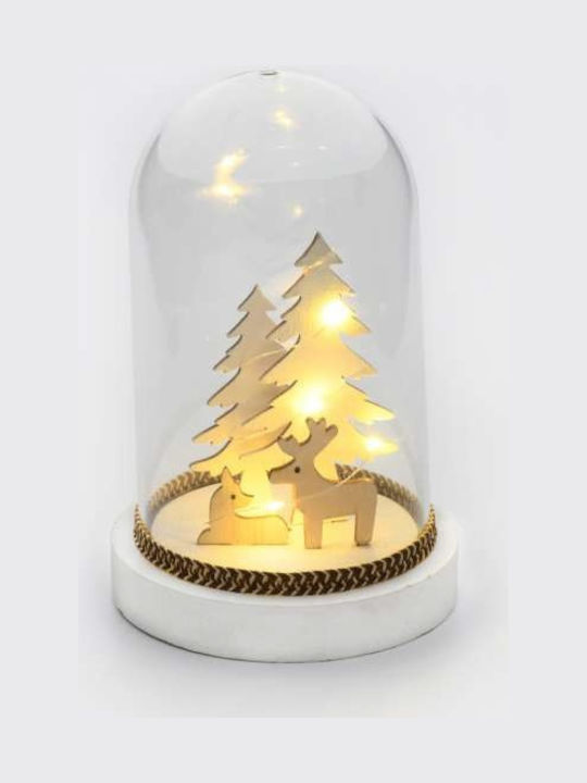 Christmas Illuminated Decorative Jar with Reindeer 12x12x18cm Plastic 12x18cm