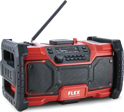 Flex RD 10.8 / 18. Solo Tabletop Radio Battery DAB+ with USB Red