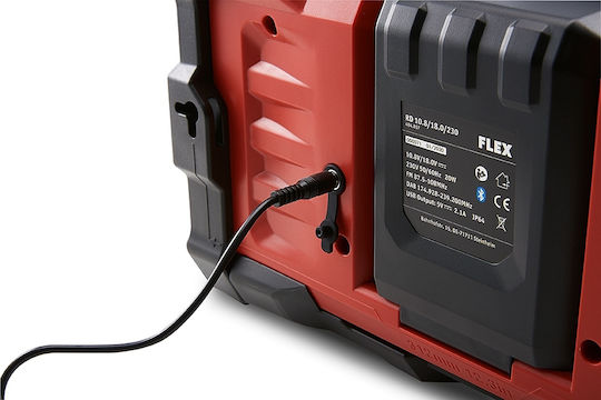 Flex RD 10.8 / 18. Solo Tabletop Radio Battery DAB+ with USB Red