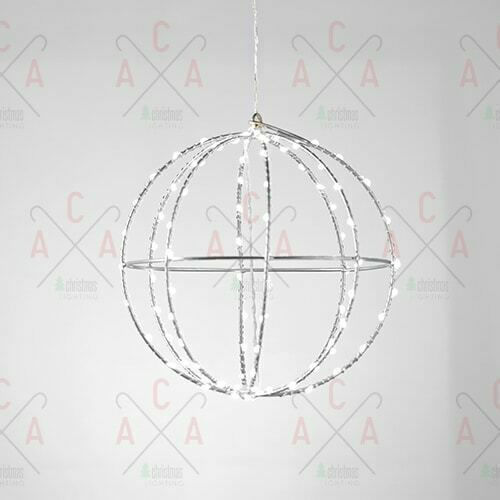 Aca Beleuchtet Weihnachtliche Metallisch Figur Kugel Silber 30x30x30cm
