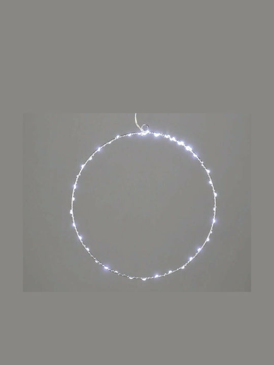 Aca Illuminated Christmas Metal Figure Ball Silver 30x30x30cm