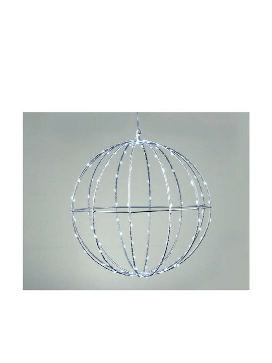 Aca Illuminated Christmas Metal Figure Ball Silver 30x30x30cm