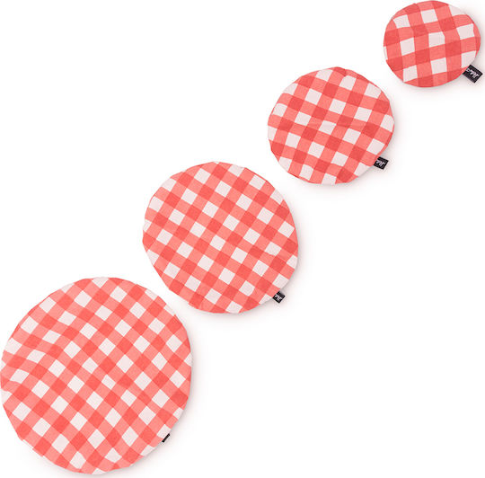 Plastic Container Cover 10cm in Red Color 121932 4 Pieces