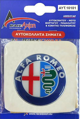 Race Axion Adhesive Badges with Enamel Coating Alfa Romeo 6cm for Car Rims in Blue Colour 4pcs