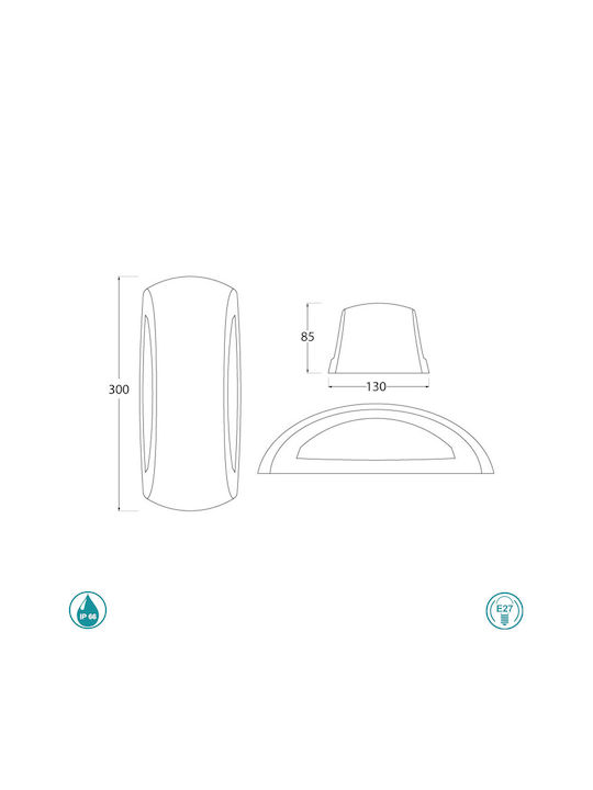 Fumagalli FRANCY-OP Wall-Mounted Outdoor Ceiling Lamp E27 IP66 30x13x8.5cm