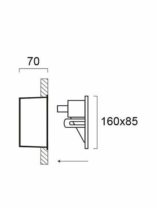 Viokef Theta Wandmontierte Außen-Deckenleuchte LED IP65 4W mit Warmweiß Licht 16x8.5εκ.