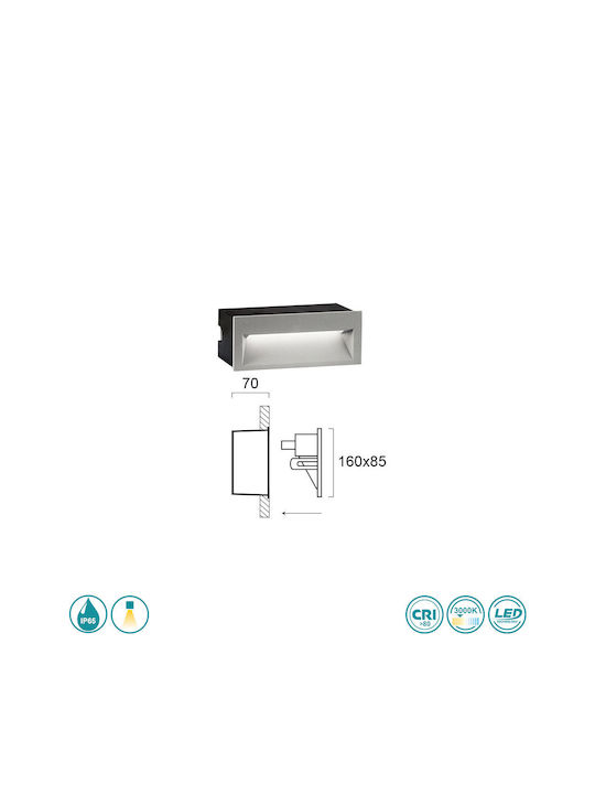 Viokef Theta Wandmontierte Außen-Deckenleuchte LED IP65 4W mit Warmweiß Licht 16x8.5εκ.