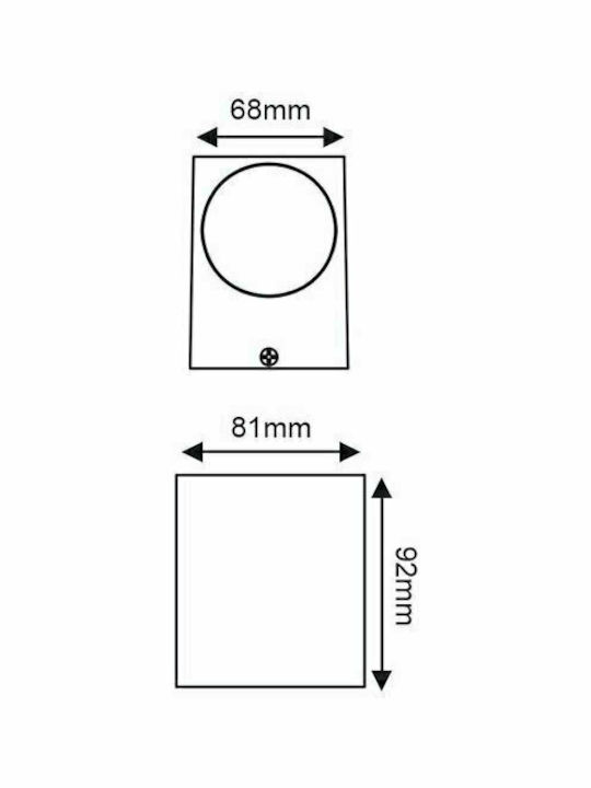 Aca Wall-Mounted Outdoor Spot GU10 IP54 9.2x8.1x6.8εκ.