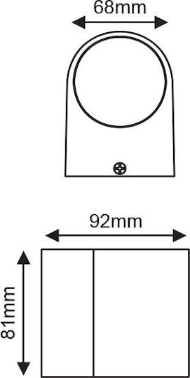 Aca Dasa Spot Exterior Montat Pe Perete GU10 IP54 6.8x9.2x8.1cm