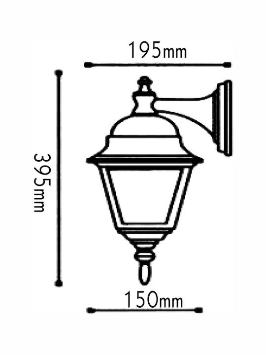 Aca Felinar de Perete pentru Exterior IP45 E27 Bronz