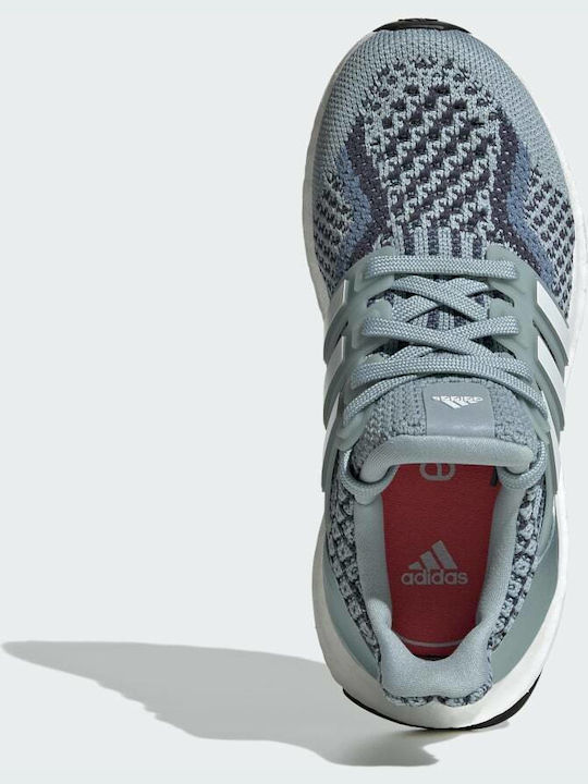 Ultraboost 5 Детски Спортни Обувки Running с Връзки Магически Сив / Облачно Бял / Сенчест Тъмносин