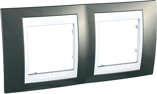 Schneider Electric Unica Plus Schalterrahmen 2-fach Horizontale Montage in Weiß Farbe MGU6004824