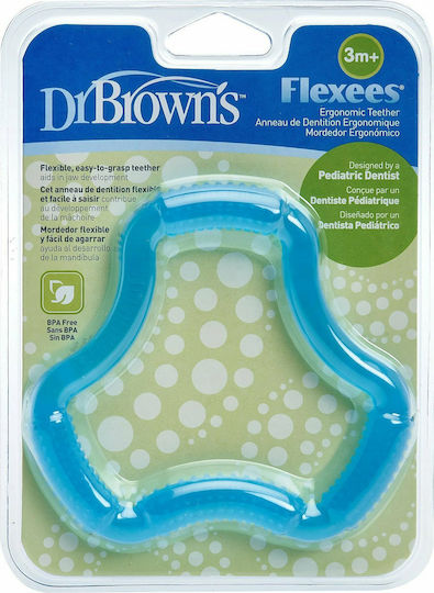 Dr. Brown's Flexees Teething Ring made of Silicone for 3 m+ Blue