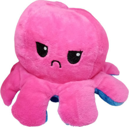 Jucărie de pluș Reversible Octopus Albastru/Fucsia 12 cm.