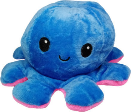 Jucărie de pluș Reversible Octopus Albastru/Fucsia 12 cm.