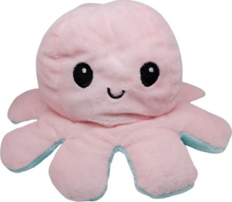 Λούτρινο Reversible Octopus Ροζ/Σιέλ 12 εκ.