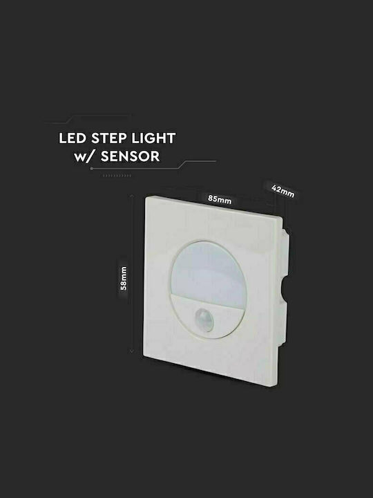 V-TAC Επιτοίχιο Εξωτερικό Σποτ LED IP20 3W με Φυσικό Λευκό Φως 8.4x4.2εκ.