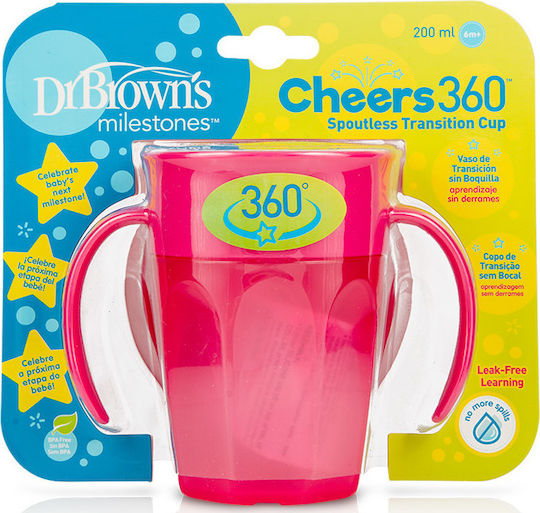 Dr. Brown's Baby Cup made of Plastic Pink 200ml for 6m+m+