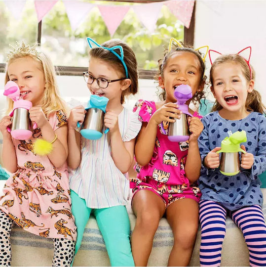 Munchkin Toddler Cup with Handles and Straw Cool Cat Metal Purple 237ml for 18m+