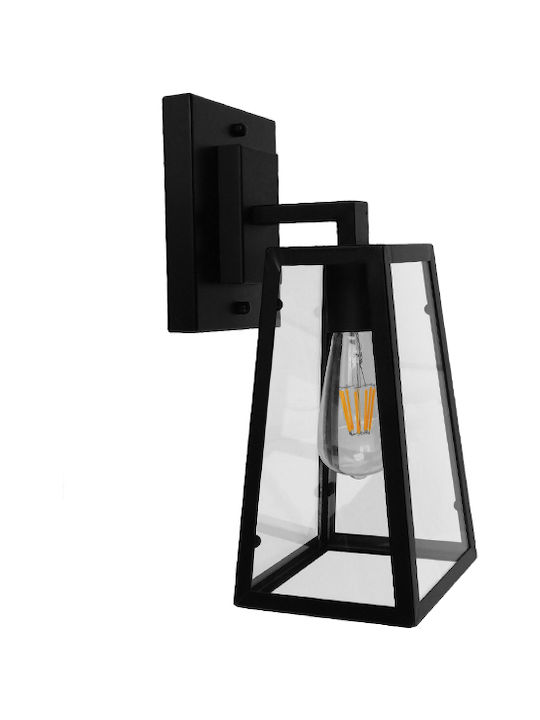 GloboStar Asetylin Wall-Mounted Outdoor Lantern E27 Black