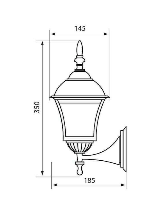 Vivalux Sofia WU005/AB Wall-Mounted Outdoor Lantern E27 IP44