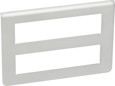 Legrand Mosaic Horizontal Switch Frame 2-Slots Silver Ασημί 2x8 Στοιχείων 079337