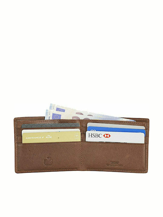 Δερμάτινο Ανδρικό Πορτοφόλι Καρτών με RFID Καφέ