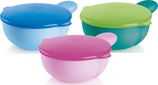 Mam Baby Food Bowl Feeding bowl - Bowl with Lid 6m+ made of Plastic Green