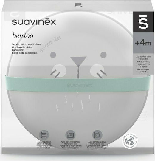 Suavinex Παιδικό Πιάτο Φαγητού από Πλαστικό Πιάτα Φαγητού Hygge Green 3τμχ