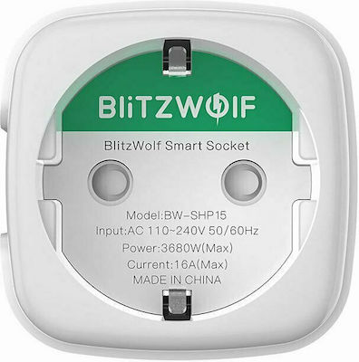 BlitzWolf Single Extern Πρίζα Ρεύματος Wi-Fi Albă